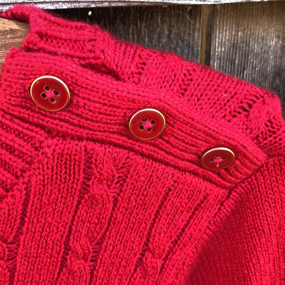Dark red cable knit Talbots women’s medium cotton blend sweater - Picture 4 of 5